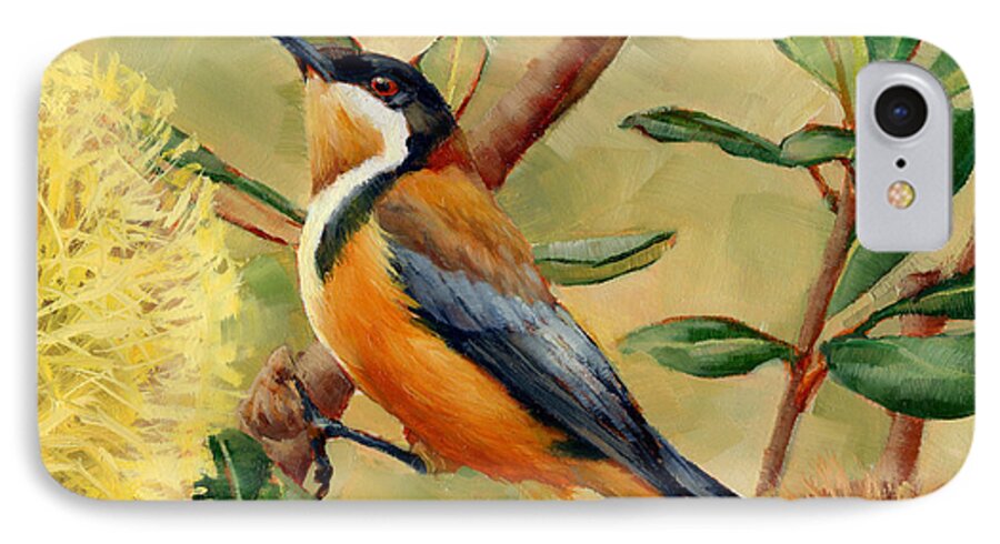 Bird iPhone 8 Case featuring the painting Australian Eastern Spinebill by Margaret Stockdale