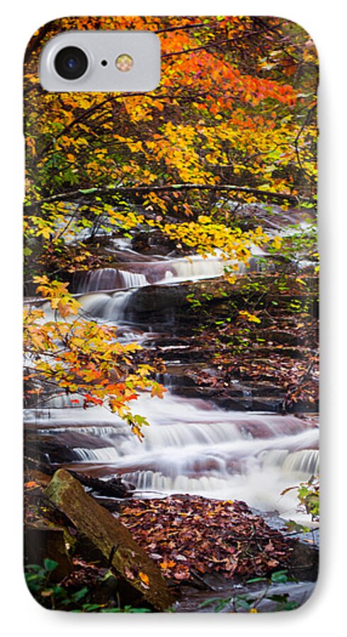 Waterfall iPhone 8 Case featuring the photograph Autumn Cascade by Parker Cunningham