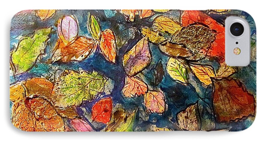 Leaves iPhone 8 Case featuring the mixed media Autumn Leaves by Barbara O'Toole