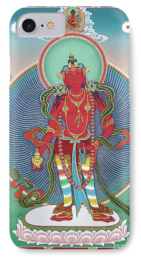 Amitabha iPhone 8 Case featuring the painting Avalokiteshvara Korwa Tongtrug by Sergey Noskov
