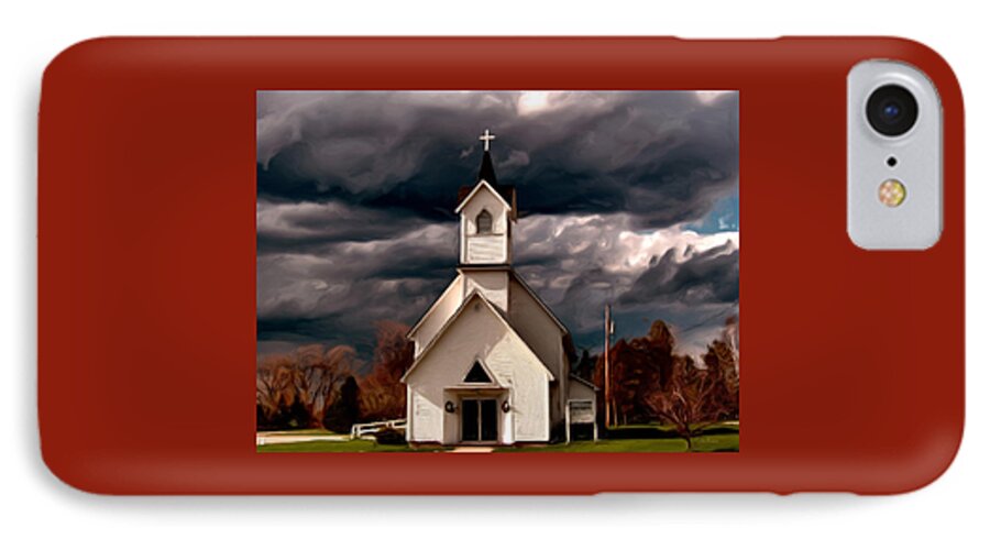 Church iPhone 8 Case featuring the photograph Awaiting the Storm by Liz Evensen