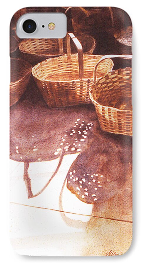 Paintings Of Baskets iPhone 8 Case featuring the painting Baskets in the Sun by Maryann Boysen
