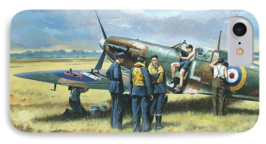 Aviation Art iPhone 8 Case featuring the painting 'Battle Tactics' by Colin Parker