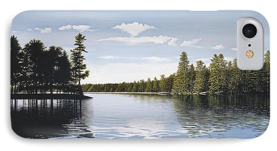 Landscapes iPhone 8 Case featuring the painting Bay on Lake Muskoka by Kenneth M Kirsch