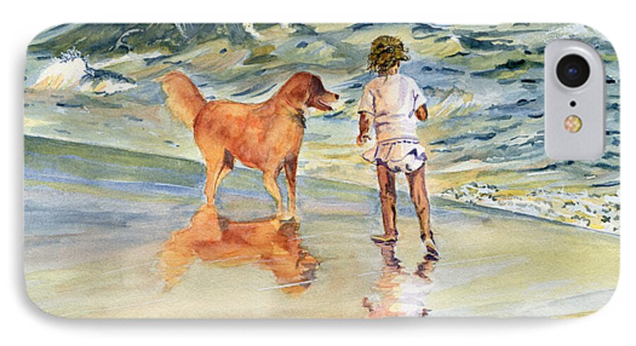 Beach iPhone 8 Case featuring the painting Beach Buddies by Melly Terpening