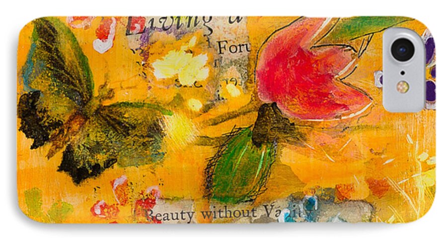 Butterfly iPhone 8 Case featuring the mixed media Beauty Without Vanity by Dawn Boswell Burke