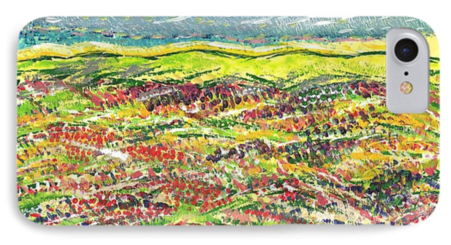 What Get For iPhone 8 Case featuring the painting Beyond the Foothills by Corinne Carroll