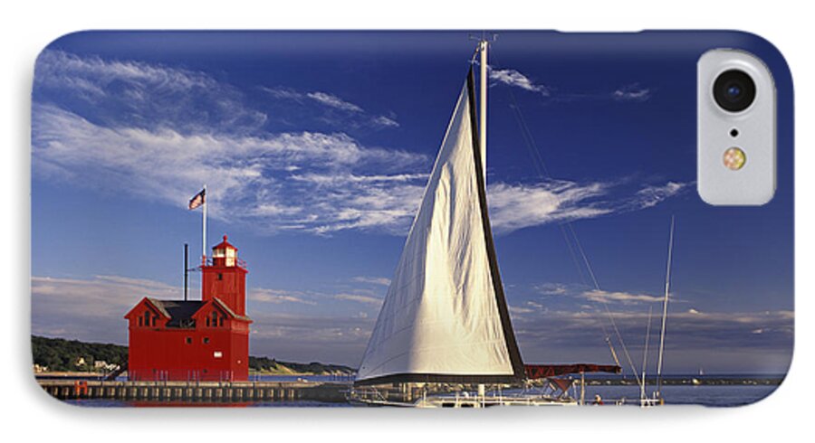 Sailboat iPhone 8 Case featuring the photograph Big Red - FM000060 by Daniel Dempster
