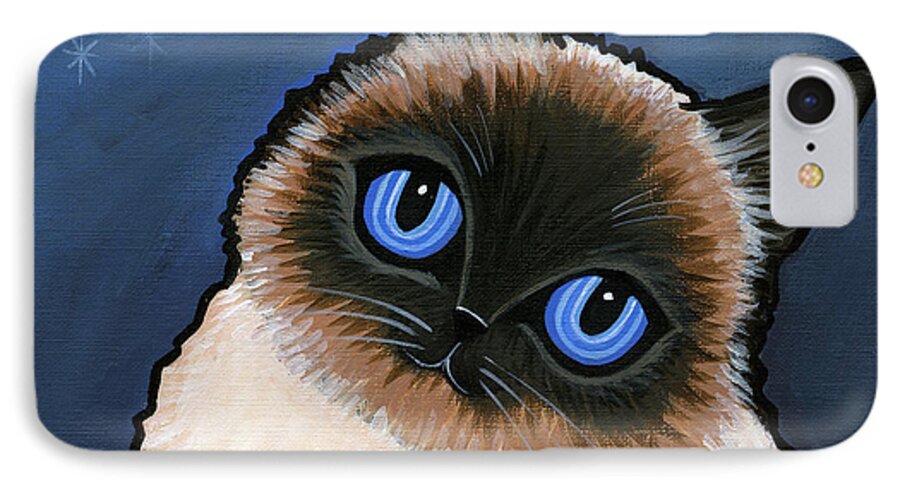 Cat iPhone 8 Case featuring the painting Birman Blue Night by Leanne Wilkes