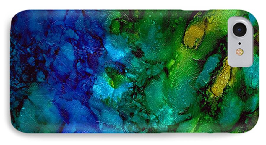 Tropical iPhone 8 Case featuring the painting Birth of Green by Angela Treat Lyon