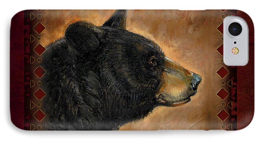 Wildlife iPhone 8 Case featuring the painting Black Bear Lodge by JQ Licensing