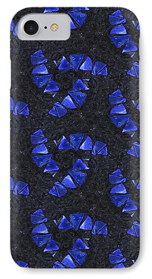 Acrylics iPhone 8 Case featuring the mixed media Blue Glass by Maria Watt