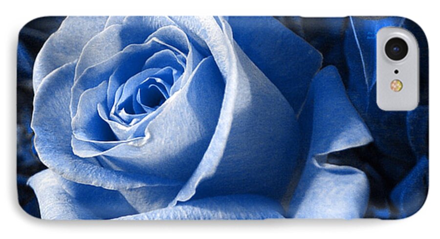 Blue iPhone 8 Case featuring the photograph Blue Rose by Shelley Jones