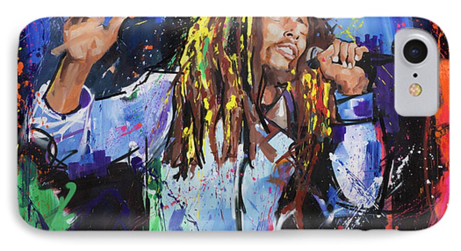 Bob Marley iPhone 8 Case featuring the painting Bob Marley by Richard Day