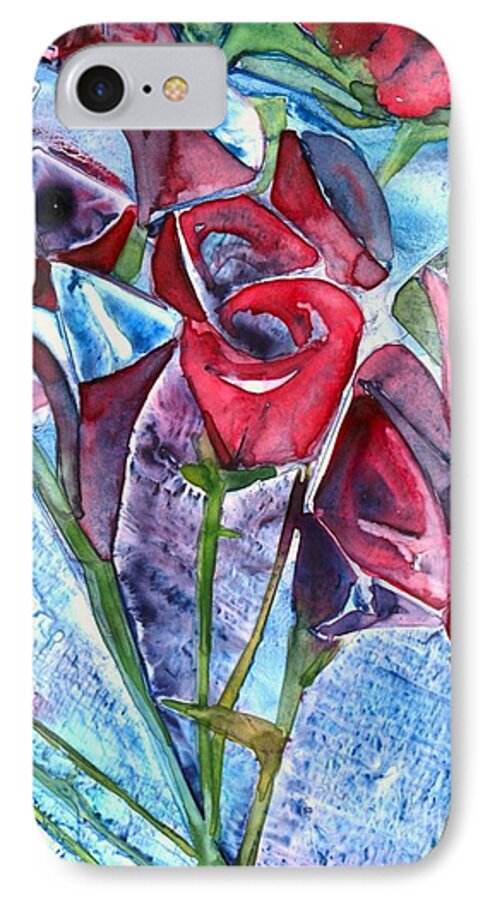 Watercolor iPhone 8 Case featuring the painting Bouquet of Roses by Amy Stielstra