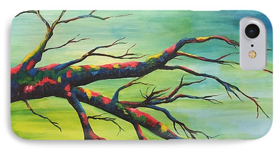 Tree iPhone 8 Case featuring the painting Branching Out In Color by Vikki Angel