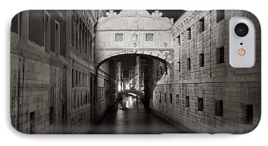 Venice iPhone 8 Case featuring the photograph Bridge of sighs in the night by Marco Missiaja