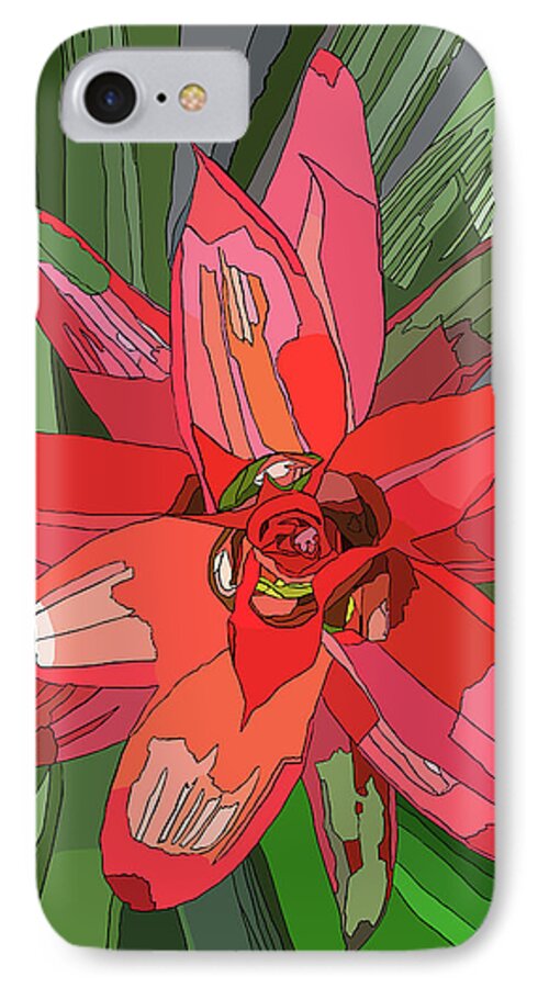 Bromiliad iPhone 8 Case featuring the painting Bromiliad by Jamie Downs