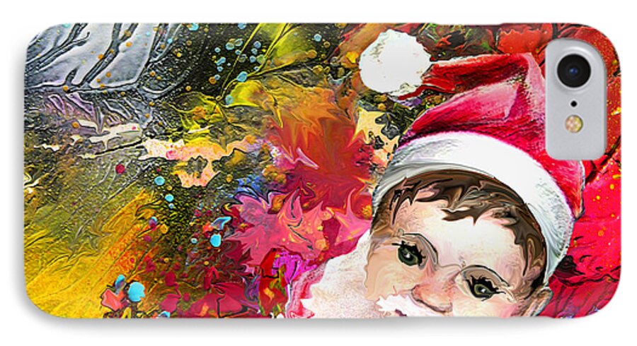 Santa Baby Painting iPhone 8 Case featuring the painting Cant stop now by Miki De Goodaboom