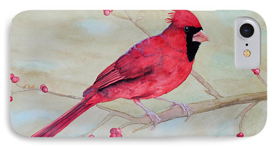 Cardinal iPhone 8 Case featuring the painting Cardinal II by Laurel Best