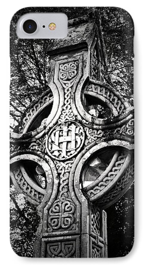 Irish iPhone 8 Case featuring the photograph Celtic Cross Detail Killarney Ireland by Teresa Mucha