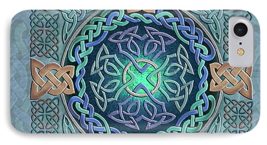 Artoffoxvox iPhone 8 Case featuring the mixed media Celtic Eye of the World by Kristen Fox