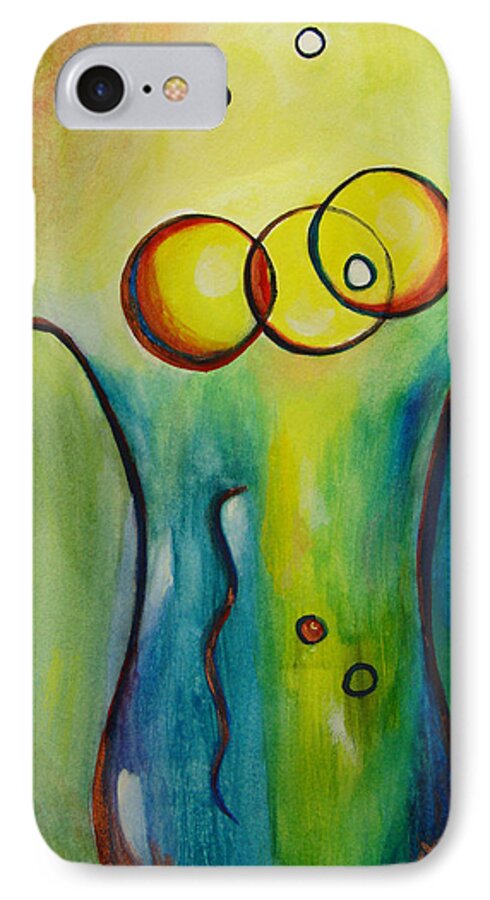 Abstract iPhone 8 Case featuring the painting Champagne by Donna Blackhall