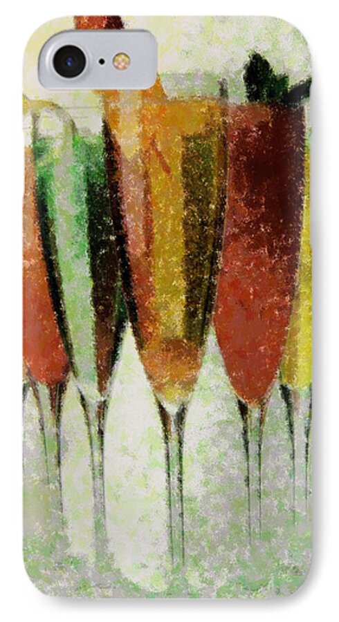 Abstract iPhone 8 Case featuring the digital art Cocktail Impression by Florene Welebny