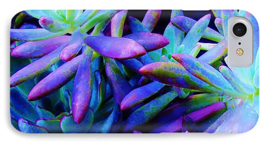 Succulents iPhone 8 Case featuring the photograph Colorful Dancing Succulents by Sharon Ackley
