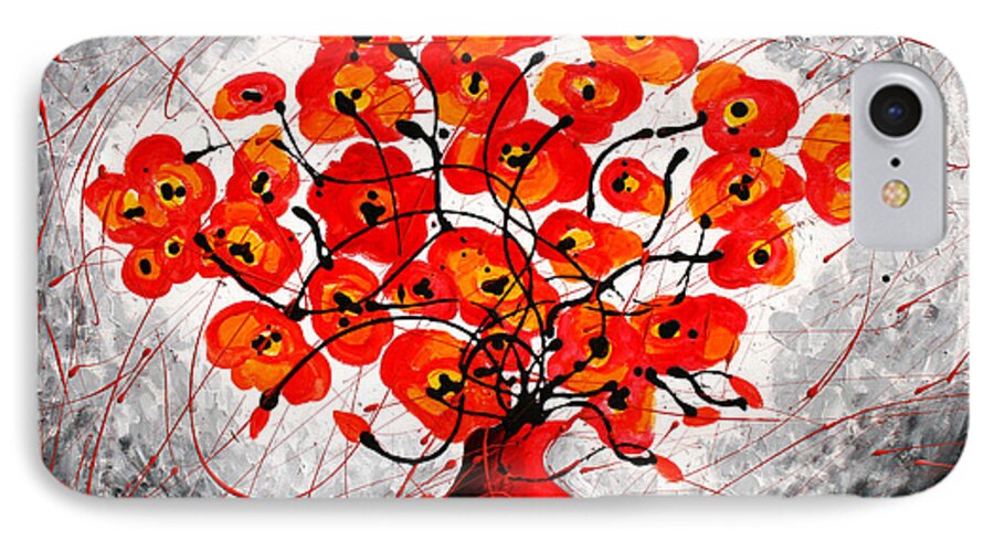 Flowers iPhone 8 Case featuring the painting Colors of Love by Leon Zernitsky