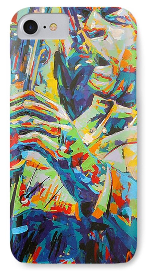 Art iPhone 8 Case featuring the painting Coltrane by Angie Wright