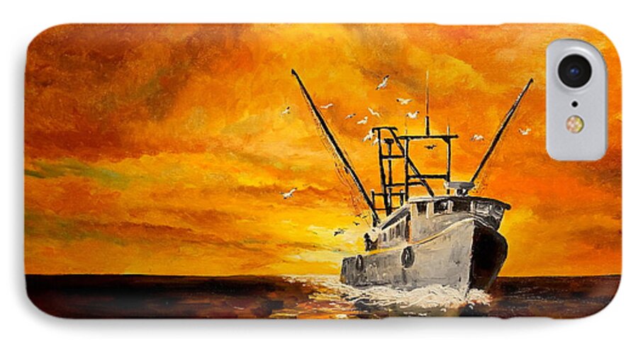 Seascape iPhone 8 Case featuring the painting Coming Home by Alan Lakin
