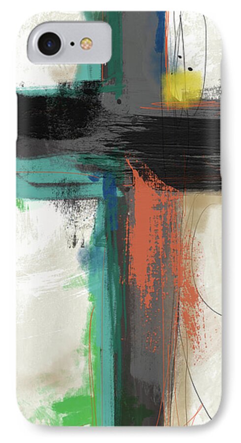 Contemporary iPhone 8 Case featuring the mixed media Contemporary Cross 2- Art by Linda Woods by Linda Woods