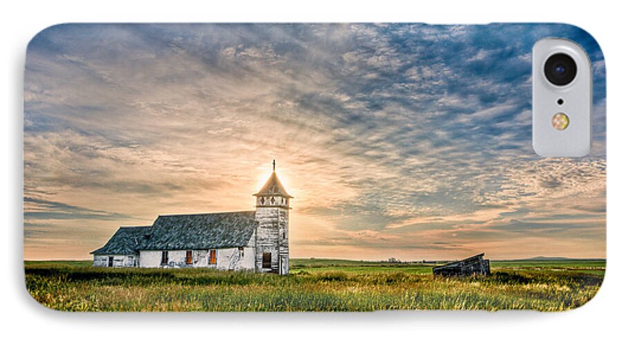 Buildings iPhone 8 Case featuring the photograph Country Church Sunrise by Rikk Flohr