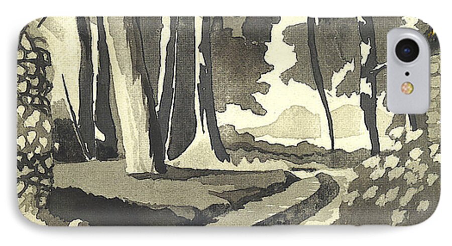 Rural iPhone 8 Case featuring the painting Country Lane in Evening Shadow by Kip DeVore