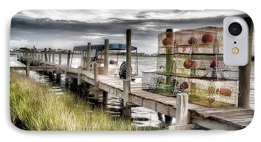 Dock iPhone 8 Case featuring the photograph Crabber's dock, Surf City, North Carolina by John Pagliuca