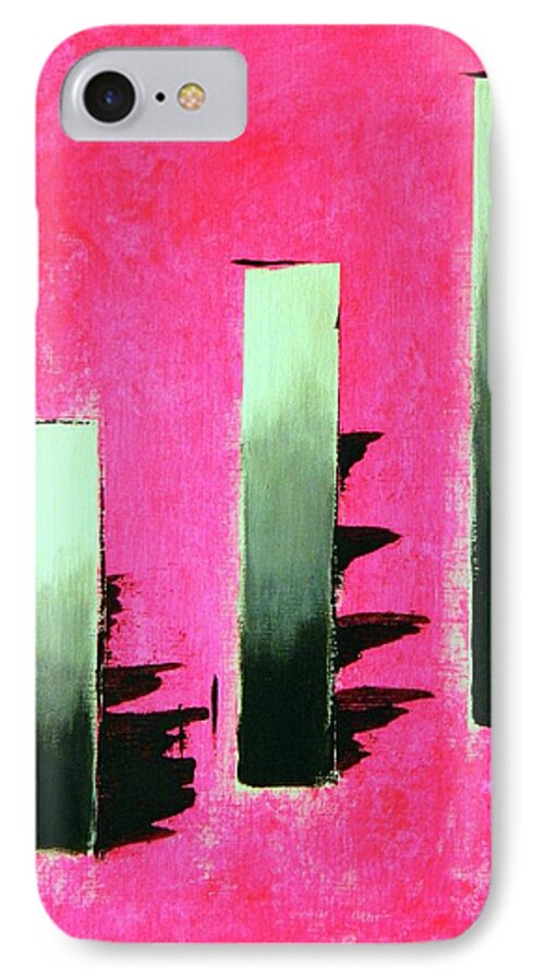 Pink Abstracts iPhone 8 Case featuring the painting Crooked Steps by Everette McMahan jr