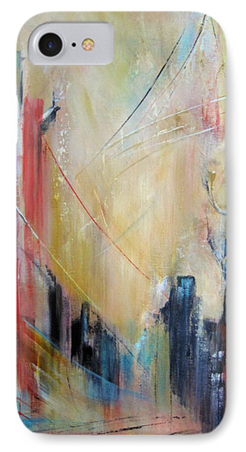 Abstract iPhone 8 Case featuring the painting Crossings by Roberta Rotunda