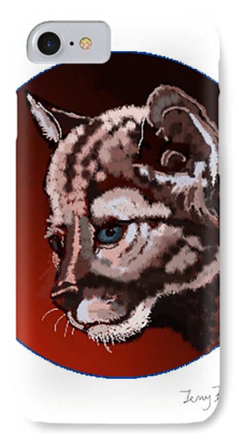 Cub iPhone 8 Case featuring the drawing Cub by Terry Frederick