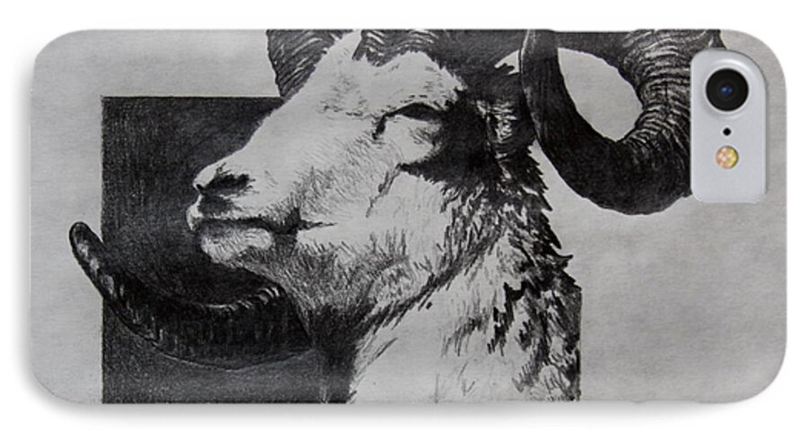 Dall iPhone 8 Case featuring the drawing Dall Ram by Karon Melillo DeVega