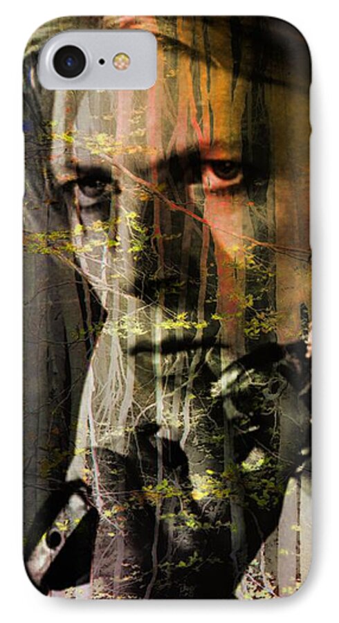 David Bowie iPhone 8 Case featuring the digital art David Bowie / The Man Who Fell To Earth by Elizabeth McTaggart