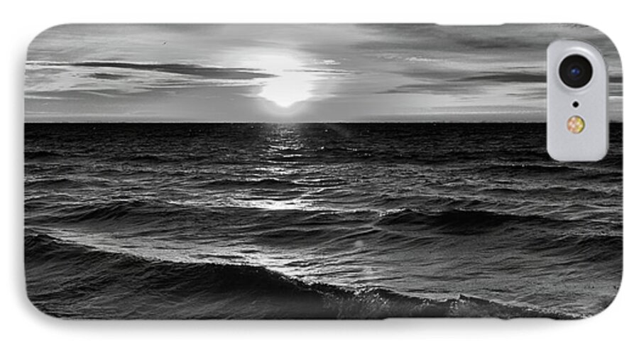 Black And White iPhone 8 Case featuring the photograph December 20-2016 Sunrise At Oro Station BW by Lyle Crump
