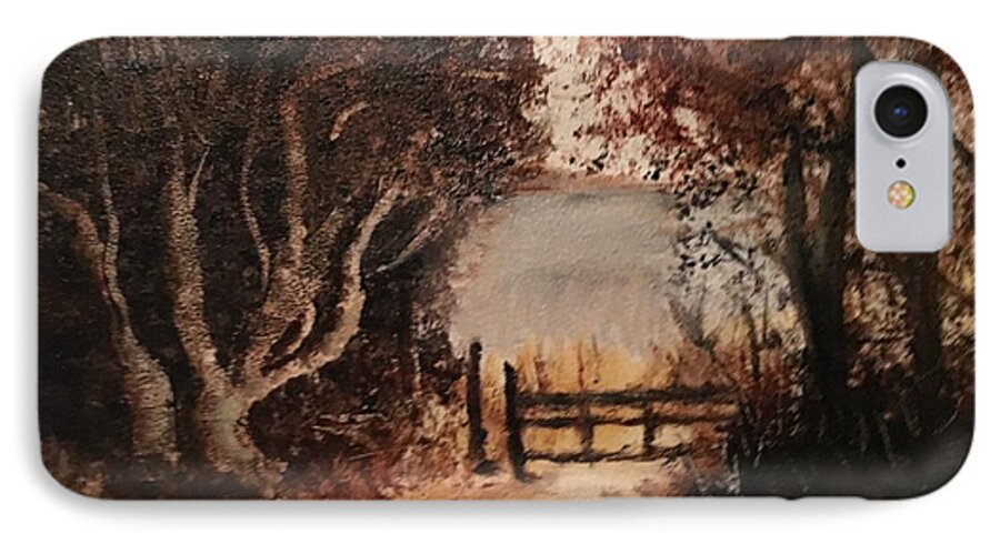 Path iPhone 8 Case featuring the painting Down the Path by Sharon Schultz