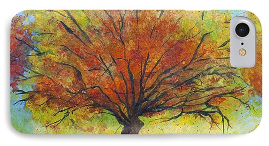 Fall Landscape iPhone 8 Case featuring the painting Dreaming Amber by Jaime Haney