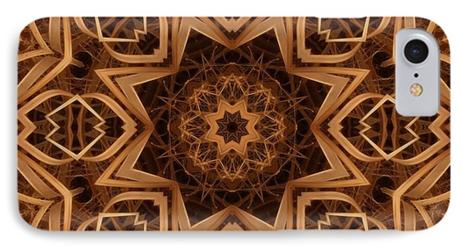 Kaleidoscope iPhone 8 Case featuring the digital art Dried Grass Mandala by Lyle Hatch