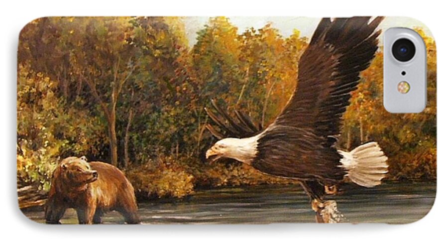 Eagle's Prey iPhone 8 Case featuring the painting Eagle's Prey by Perry's Fine Art