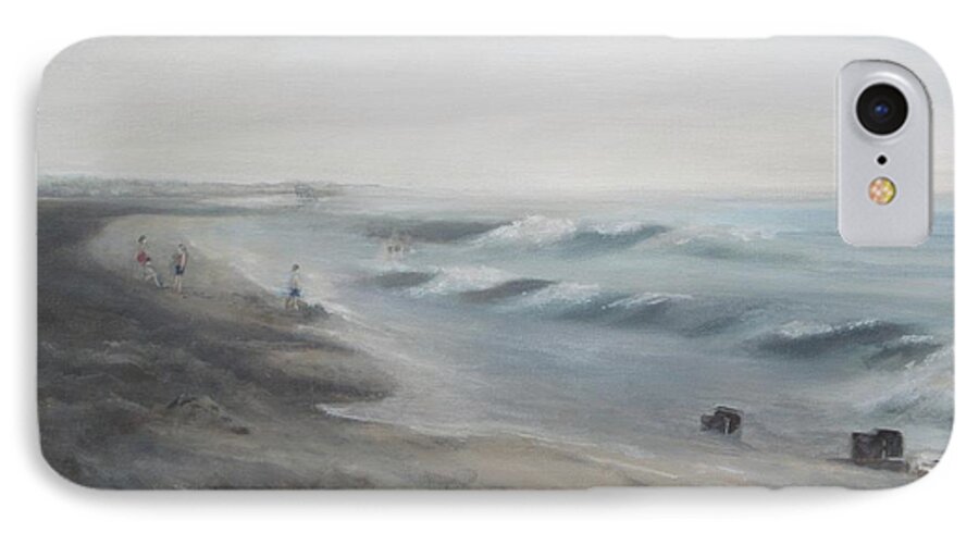 Ocean iPhone 8 Case featuring the painting Early Morning Mist by Paula Pagliughi