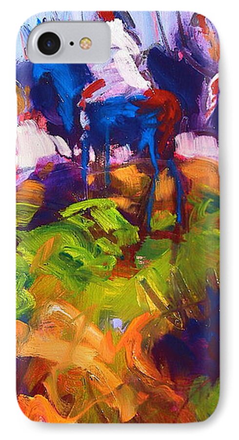 Indians iPhone 8 Case featuring the painting Earth People by Les Leffingwell