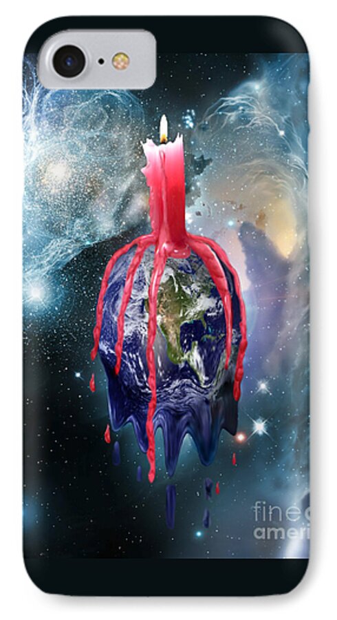 Earth Day iPhone 8 Case featuring the digital art Earth's Last Light by Scott Parker
