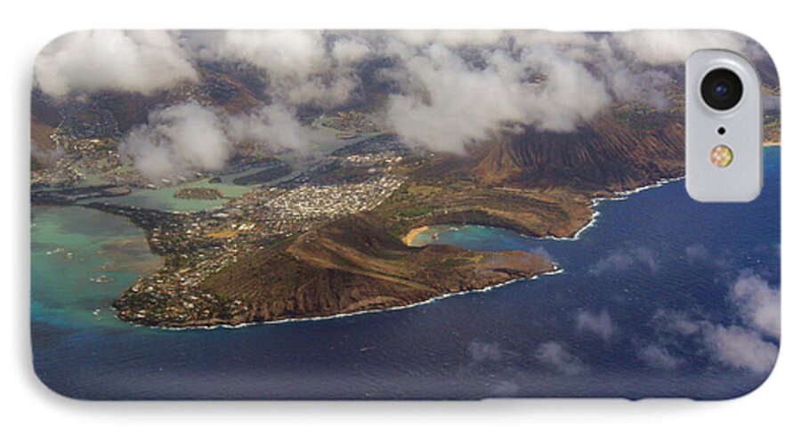 Jennifer Bright Art iPhone 8 Case featuring the photograph East Oahu from the Air by Jennifer Bright Burr